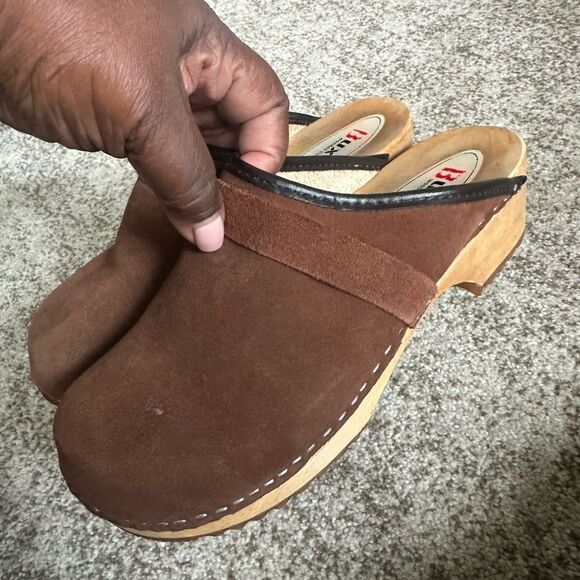 Buxa Brown Suede Women’s Clogs 38/7 - Picture 4 of 9